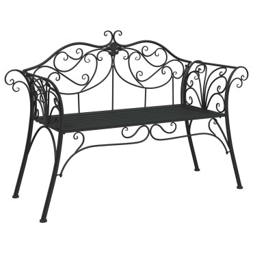 vidaXL Παγκάκι κήπου 2-Αριθμός καθισμάτων 130x47x90cm Ατσάλι 1 τεμ.