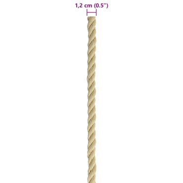 vidaXL Σχοινί Boat 12 mm 50 m Φυσικό