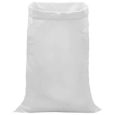 vidaXL Υφασμάτινοι σακίδες 10 τμχ. Λευκό 100 x 150 cm PP