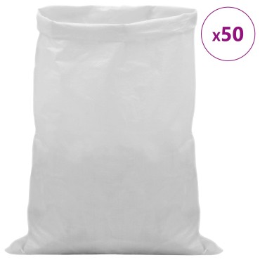 vidaXL Υφασμάτινοι σακίδες 50 τεμ. Λευκό 40 x 60 cm PP