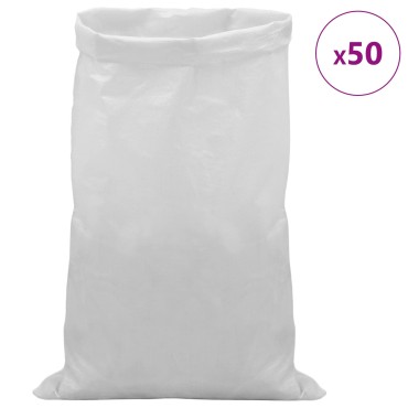 vidaXL Υφασμάτινοι σακίδες 50 τμχ. Λευκό 65 x 115 cm PP