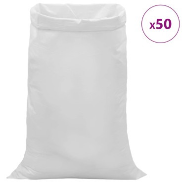 vidaXL Υφασμάτινοι σακίδες 50 τμχ. Λευκό 80 x 125 cm PP