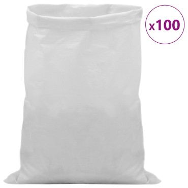 vidaXL Υφασμάτινοι σακίδες 100 τμχ. Λευκό 50 x 80 cm PP