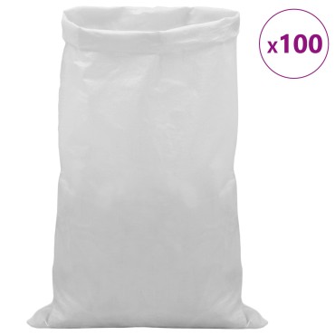 vidaXL Υφασμάτινοι σακίδες 100 τμχ. Λευκό 65 x 115 cm PP