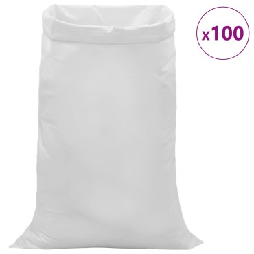 vidaXL Υφασμάτινοι σακίδες 100 τμχ. Λευκό 80 x 125 cm PP