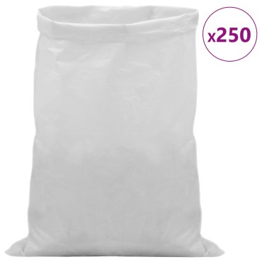 vidaXL Υφασμάτινοι σακίδες 250 τμχ. Λευκό 30 x 45 εκ PP