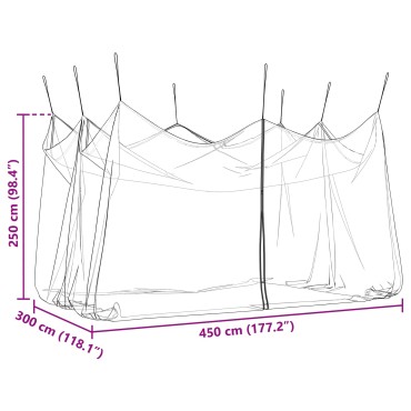 vidaXL Κουνουπιέρα κήπου 156 Δίχτυ Λευκό 3 x 4,5 x 2,5 m Πολυεστέρας