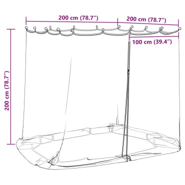 vidaXL Κουνούπι για Περίπτερο 220 mesh Λευκό 2 x 2 x 2 m Πολυεστέρας