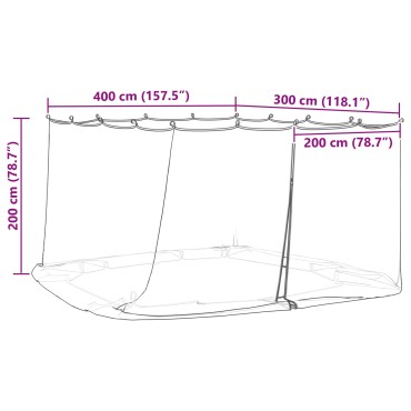 vidaXL Κουνούπι για Περίπτερο 220 mesh Λευκό 4 x 3 x 2 cm Πολυεστέρας
