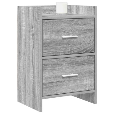 vidaXL Κομοδίνα 2 τεμ. Γκρι Sonoma 40x30x60cm Επεξεργασμένο Ξύλο