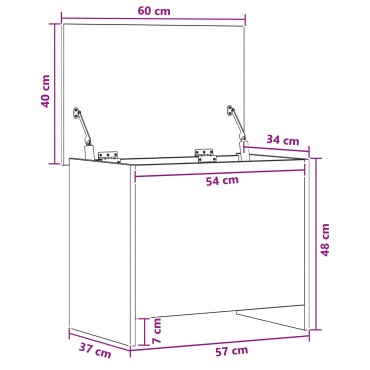 vidaXL Θήκη Αποθήκευσης Γκρι Σκυροδέματος 60x40x50cm