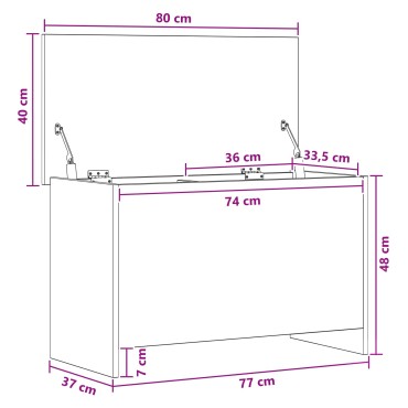 vidaXL Θήκη Αποθήκευσης Sonoma Δρυς 80x40x50cm Επεξεργασμένο Ξύλο