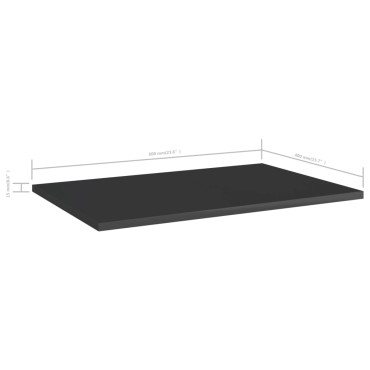 vidaXL Ράφια Βιβλιοθήκης 8 τεμ. Γυαλ. Μαύρο 60x40x1,5cm Μοριοσανίδα