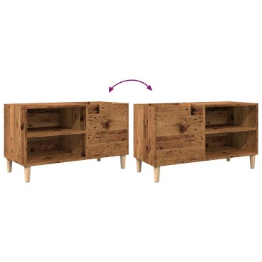 vidaXL Δισκοθήκη Παλιό Ξύλο 84,5x38x48cm από Επεξεργασμένο Ξύλο 1 τεμ.