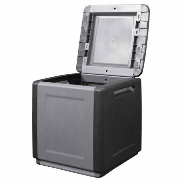 vidaXL Μπαούλο Αποθήκευσης Κήπου 54x53x57cm Σκ. Γκρι/Μαύρο 130 Λίτρα 1 τεμ.