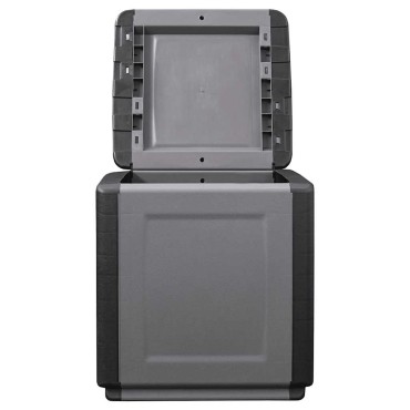 vidaXL Μπαούλο Αποθήκευσης Κήπου 54x53x57cm Σκ. Γκρι/Μαύρο 130 Λίτρα 1 τεμ.