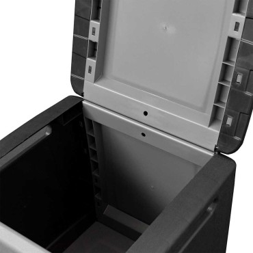 vidaXL Μπαούλο Αποθήκευσης Κήπου 54x53x57cm Σκ. Γκρι/Μαύρο 130 Λίτρα 1 τεμ.