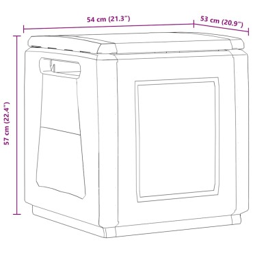vidaXL Μπαούλο Αποθήκευσης Κήπου 54x53x57cm Σκ. Γκρι/Μαύρο 130 Λίτρα 1 τεμ.