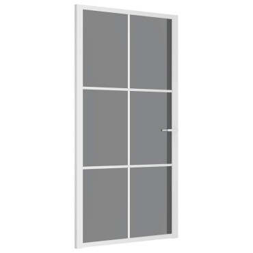 vidaXL Εσωτερική Πόρτα 102,5x201,5 εκ. Λευκή ESG Γυαλί και Αλουμίνιο