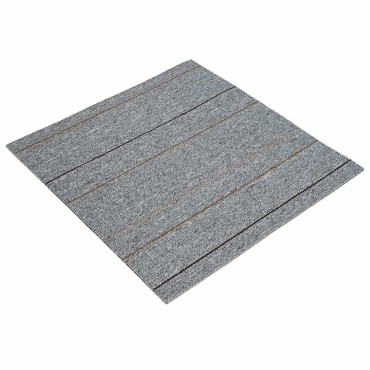 vidaXL Πλακάκι Χαλιού Ανοιχτό γκρι με ρίγα 50 x 50 cm 4 τμχ.