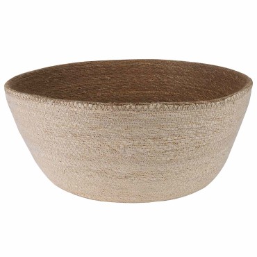 vidaXL Γλάστρα με Χερούλια Λευκό Ø 45 x 36 cm 100% Θαλασσόχορτο