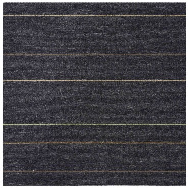 vidaXL Πλακάκι Χαλιού Σκούρο γκρι με ρίγες 50 x 50 cm 36 τμχ.