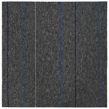vidaXL Πλακάκι Χαλιού Μέτριο Γκρι με Ρίγες 50 x 50 cm 4 τμχ.