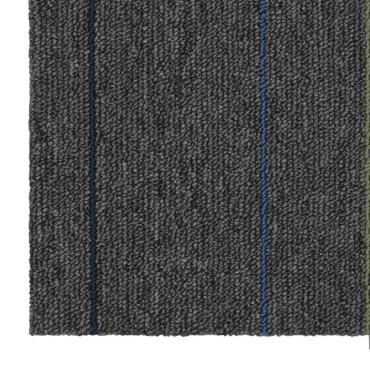 vidaXL Πλακάκι Χαλιού Μέτριο Γκρι με Ρίγες 50 x 50 cm 4 τμχ.