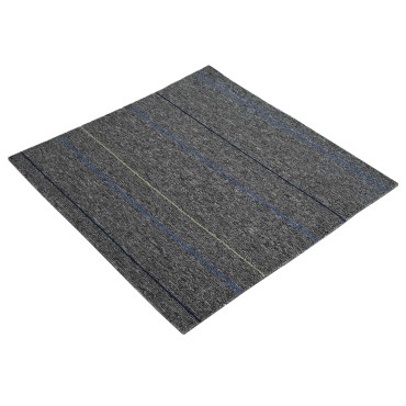 vidaXL Πλακάκι Χαλιού Μέτριο Γκρι με Ρίγες 50 x 50 cm 20 τμχ.