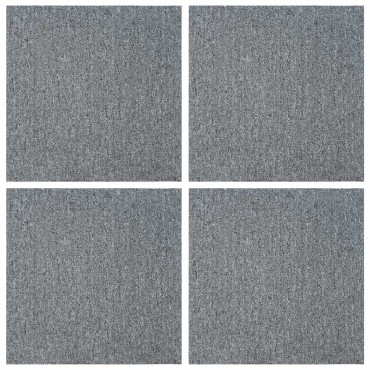 vidaXL Πλακάκι Χαλιού Ανοιχτό γκρι 50 x 50 cm 4 τμχ.