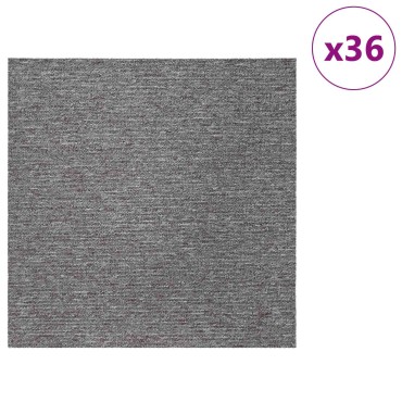 vidaXL Πλακάκι Χαλιού Καφέ 50 x 50 cm 36 τμχ. Πολυπροπυλένιο και Πίσσα