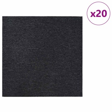 vidaXL Πλακάκι Χαλιού Σκούρο Γκρι 50 x 50 cm 20 τμχ.
