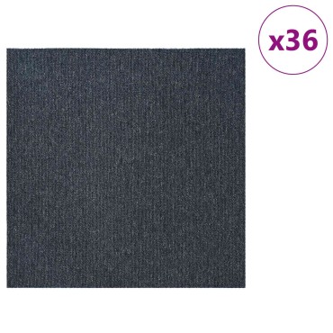 vidaXL Πλακάκι Χαλιού Μπλε Γκρι 50 x 50 cm 36 τμχ.