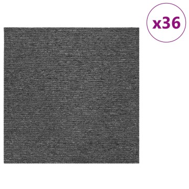 vidaXL Πλακάκι Χαλιού Μεσαίο Γκρι 50 x 50 cm 36 τμχ.