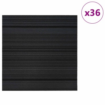 vidaXL Πλακάκι Χαλιού Ριγέ Ανοιχτό Γκρι 50 x 50 cm 36 τμχ.
