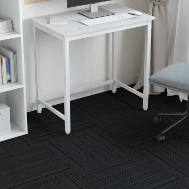 vidaXL Πλακάκι Χαλιού Ριγέ Ανοιχτό Γκρι 50 x 50 cm 36 τμχ.
