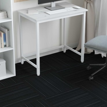 vidaXL Πλακάκι Χαλιού Ριγέ Σκούρο Γκρι 50 x 50 cm 4 τμχ.