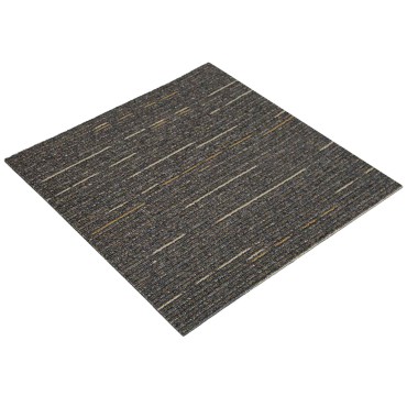vidaXL Πλακάκι Χαλιού Ριγέ ανοιχτό καφέ 50 x 50 cm 36 τμχ.