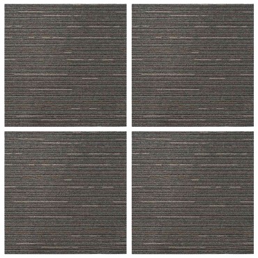vidaXL Πλακάκι Χαλιού Ριγέ Σκούρο Καφέ 50 x 50 cm 4 τμχ.