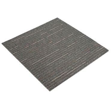 vidaXL Πλακάκι Χαλιού Ριγέ Σκούρο Καφέ 50 x 50 cm 36 τμχ.
