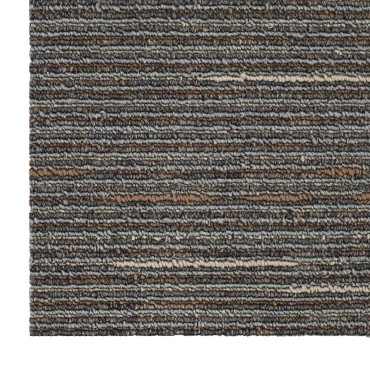 vidaXL Πλακάκι Χαλιού Ριγέ Σκούρο Καφέ 50 x 50 cm 36 τμχ.