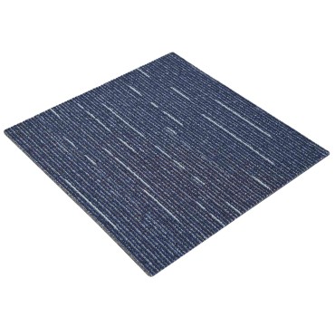 vidaXL Πλακάκι Χαλιού Ραβδωτό Μπλε 50 x 50 cm 4 τμχ.