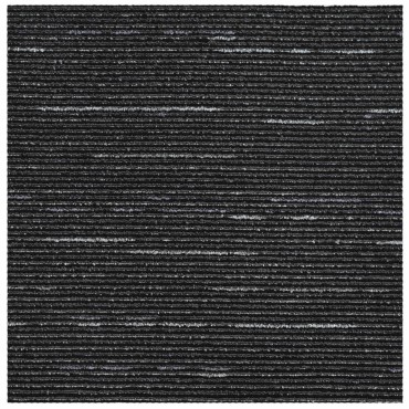 vidaXL Πλακάκι Χαλιού Ριγέ Μαύρο 50 x 50 cm 4 τμχ.