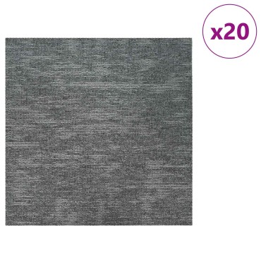 vidaXL Πλακάκι Χαλιού Γκρι Βράχος 50 x 50 cm 20 τμχ.