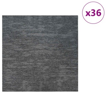 vidaXL Πλακάκι Χαλιού Γαλάζιο Γκρι 50 x 50 cm 36 τμχ.
