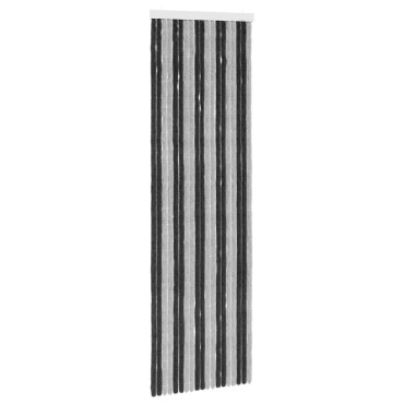 vidaXL Κουρτίνα εντόμων Chenille Γκρι και Μαύρο 56 x 185 cm 100% PP