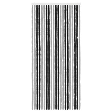 vidaXL Κουρτίνα εντόμων Chenille Γκρι και Μαύρο 90 x 200 cm 100% PP