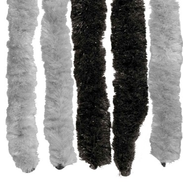 vidaXL Κουρτίνα εντόμων Chenille Γκρι και Μαύρο 100 x 200 cm 100% PP