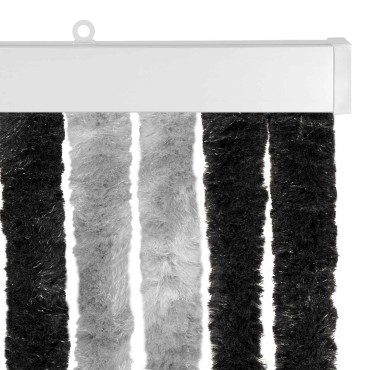 vidaXL Κουρτίνα εντόμων Chenille Γκρι και Μαύρο 100 x 220 cm 100% PP