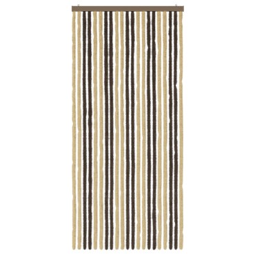 vidaXL Κουρτίνα εντόμων Chenille Σκούρο καφέ και μπεζ 90 x 200 cm